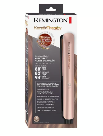 Plancha Keratina Con Aceite De Argan Remington Color Rosa